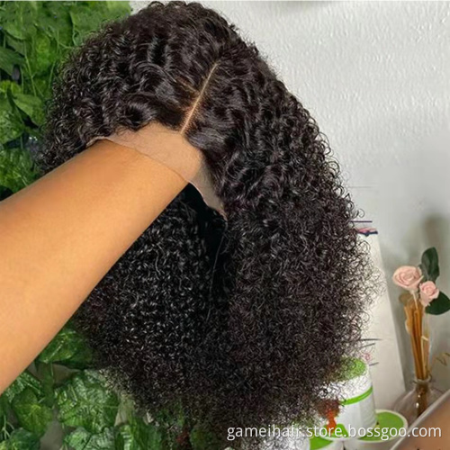 wholesale frontal custom wigs 100% human hair transparent lace water wave human hair brazilian  virgin wigs curly wig hair